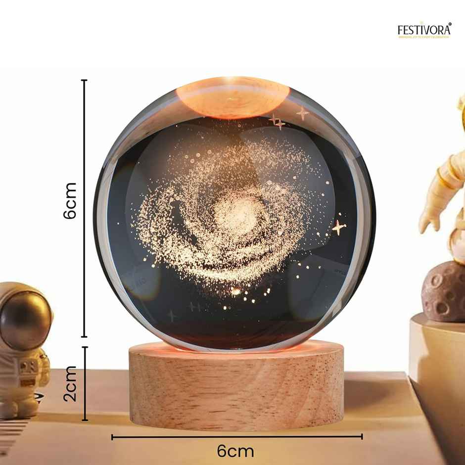 Festivora 3D Galaxy Crystal Ball Night Led Lamp | Gifting | Home Decor