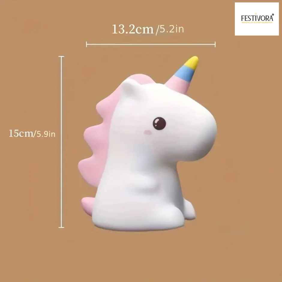 Festivora Rechargeable Unicorn Silicon Led Lamp | Color Changing | Gifting | Home Decor