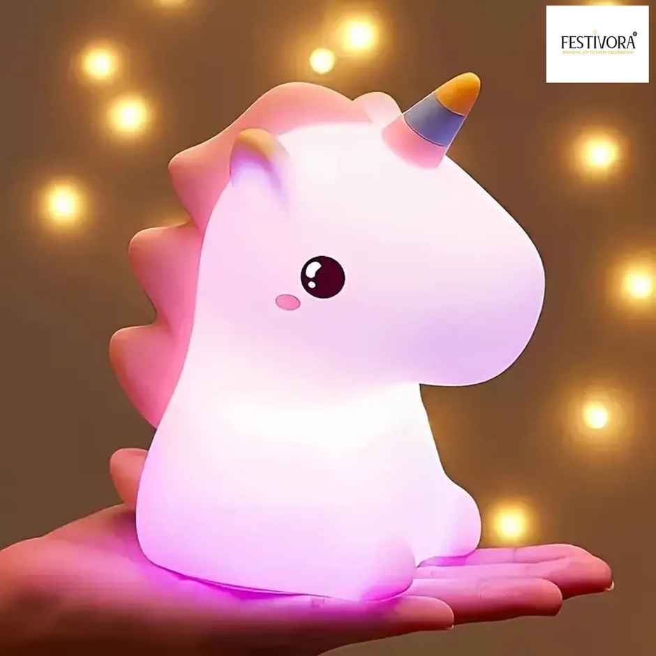Festivora Rechargeable Unicorn Silicon Led Lamp | Color Changing | Gifting | Home Decor