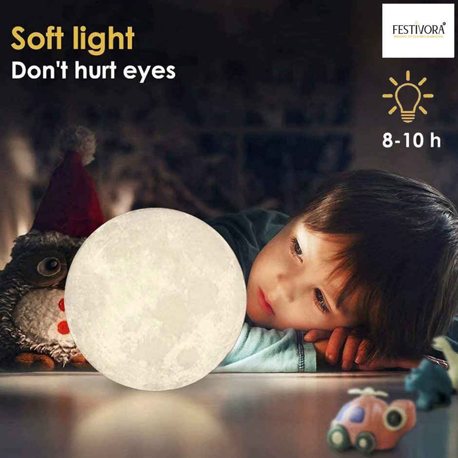 Festivora Rechargeable Moon Night Lamp | 7 Color Changing | Gifting | Home Decor