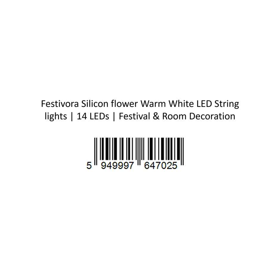 Festivora Silicon flower Warm White LED String lights | 14 LEDs | Festival & Room Decoration