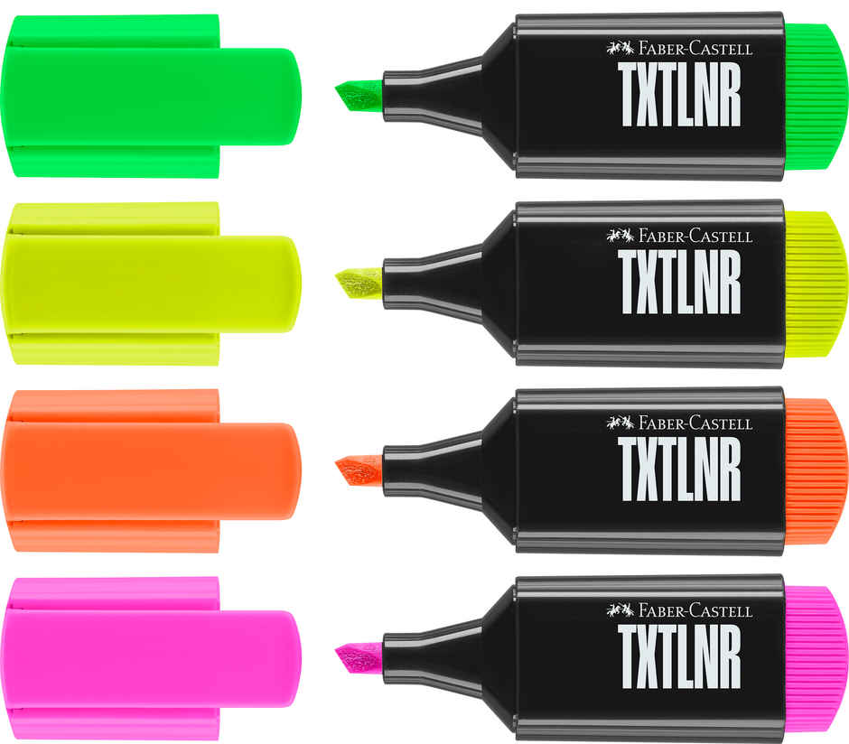 Faber-Castell | Mini Textliner | Assorted Monobox | Pack of 4