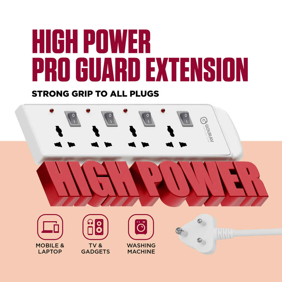 Gourav ProGuard 4 Plus 4 4 Meter Power Strip