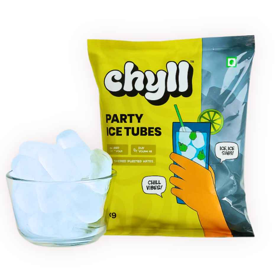 Chyll Party Ice Cubes (Tubes) | Assorted & Schweppes Indian Tonic Water Combo