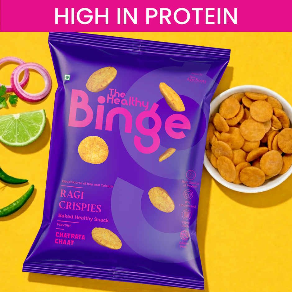 The Healthy Binge Ragi Baked Chips Chatpata Chaat- High Protein & Fibre