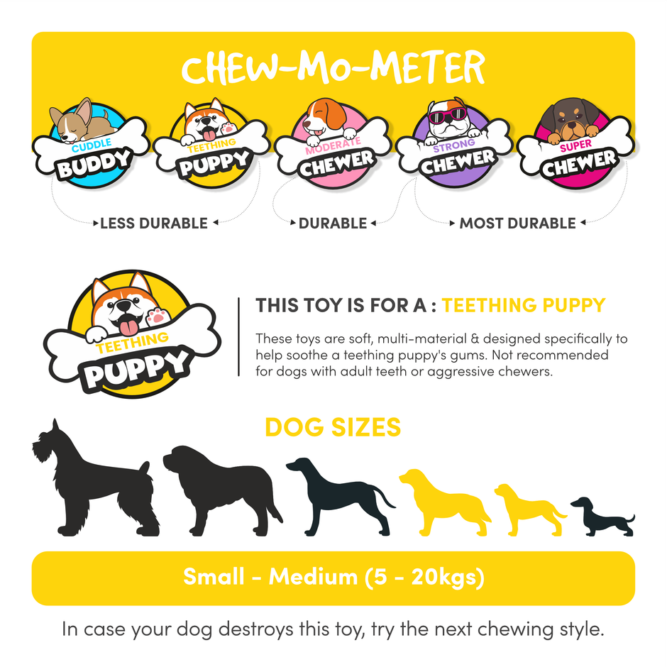 FOFOS Milk Ball and Bone Puppy Toy | Teething Dog Toy | Squeaky Toys | Small Dog Toys For 5-20kgs