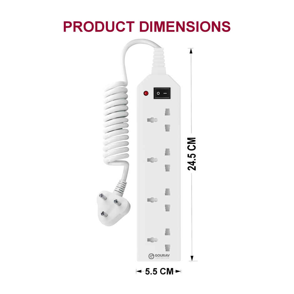 Gourav ProGuard 4 Plus 4 4 Meter Power Strip