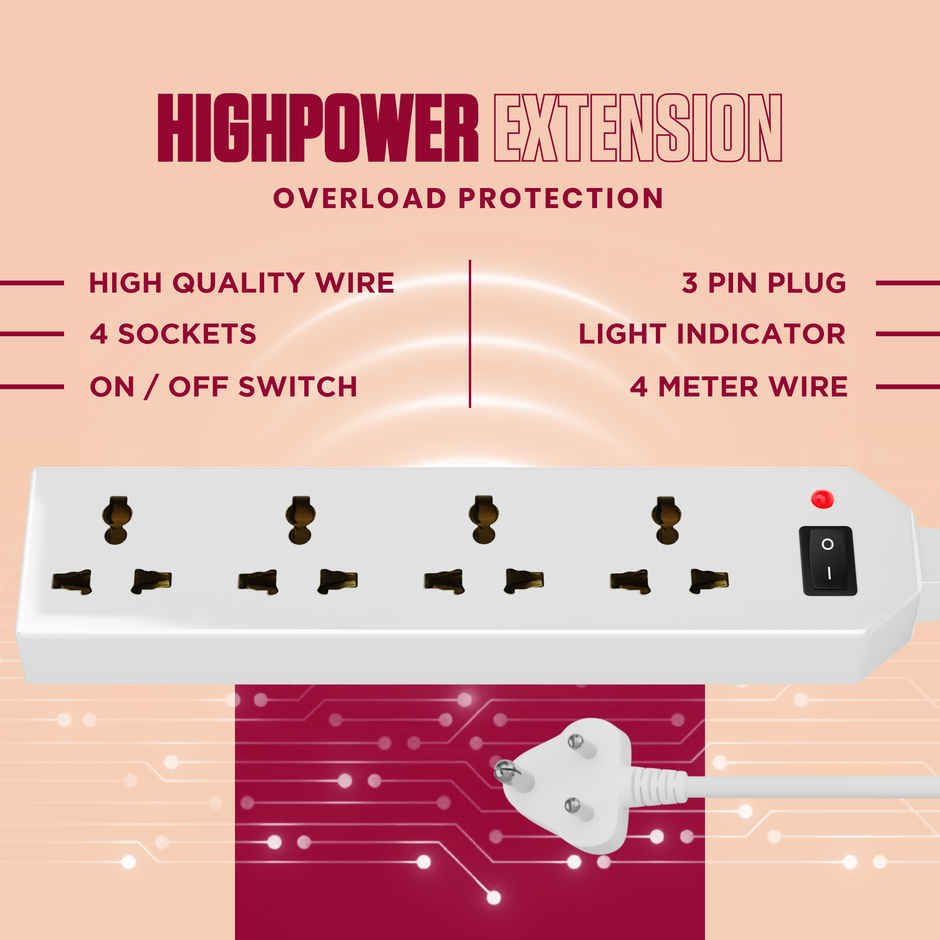 Gourav ProGuard 4 Plus 1 4 Meter Power Strip
