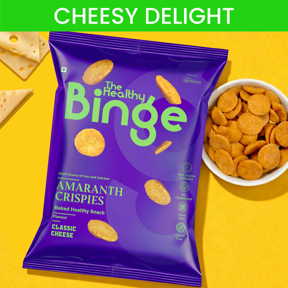 The Healthy Binge Millet Baked Chips- Classic Cheese- Protein Rich
