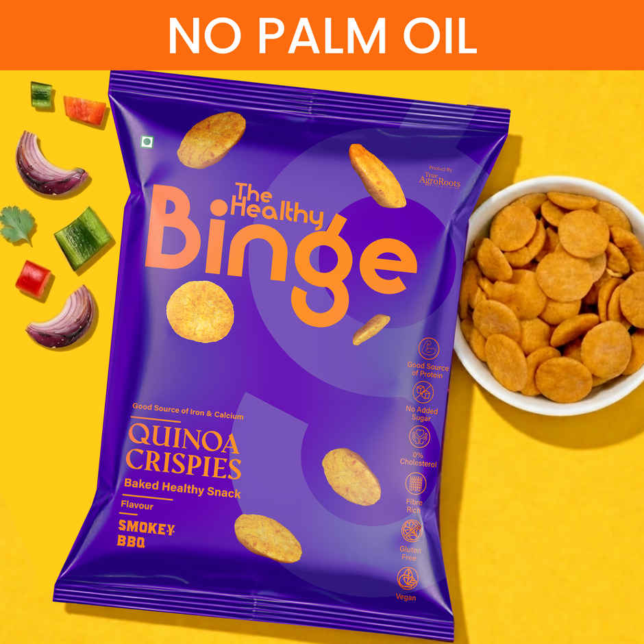 The Healthy Binge Quinoa Baked Chips Smokey Bbq |High Protein And Fibre
