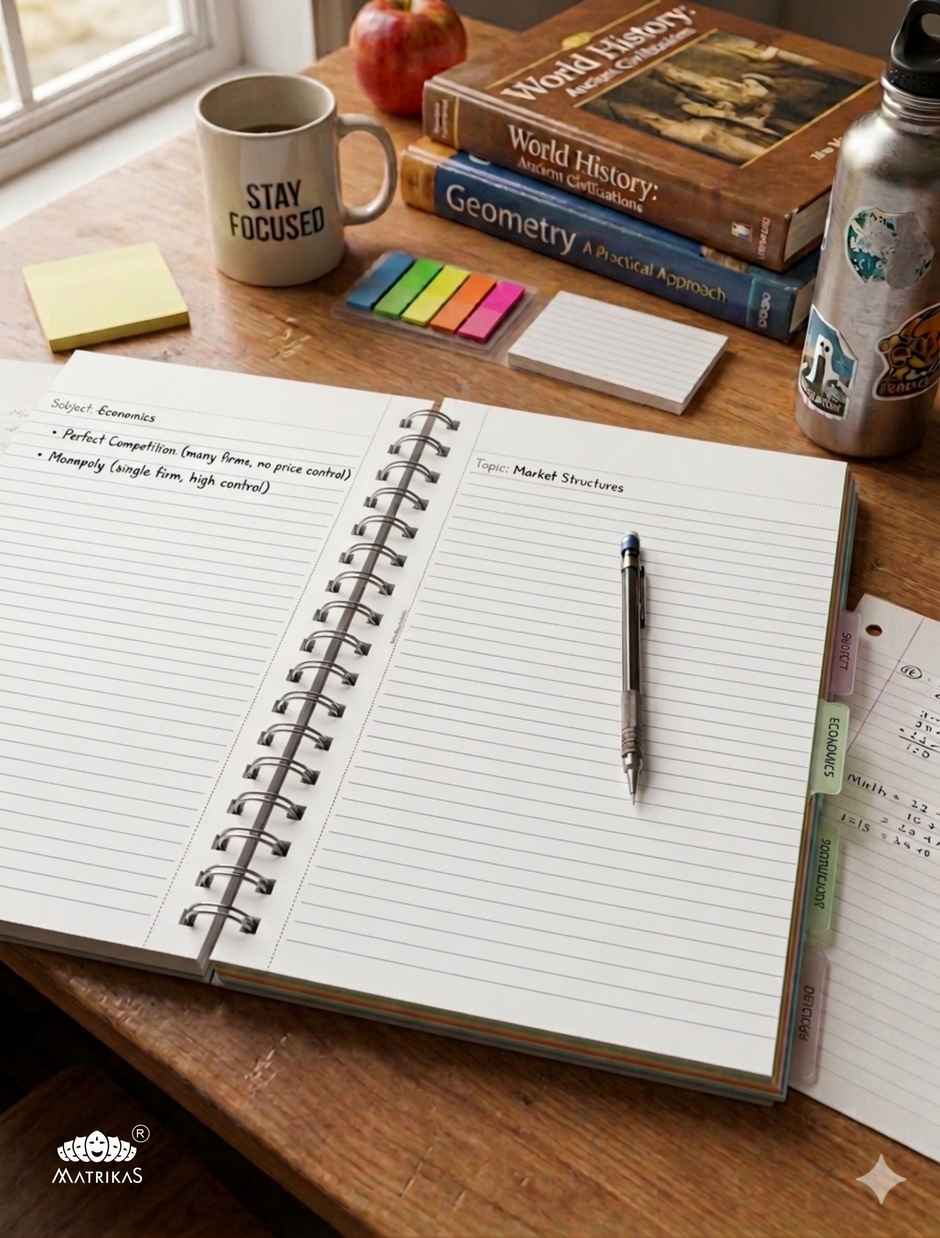 Matrikas Cubeworks Black PP 5 Subject Notebook |Ruled| Wire-O-Wire |A5 Size 300 Pages