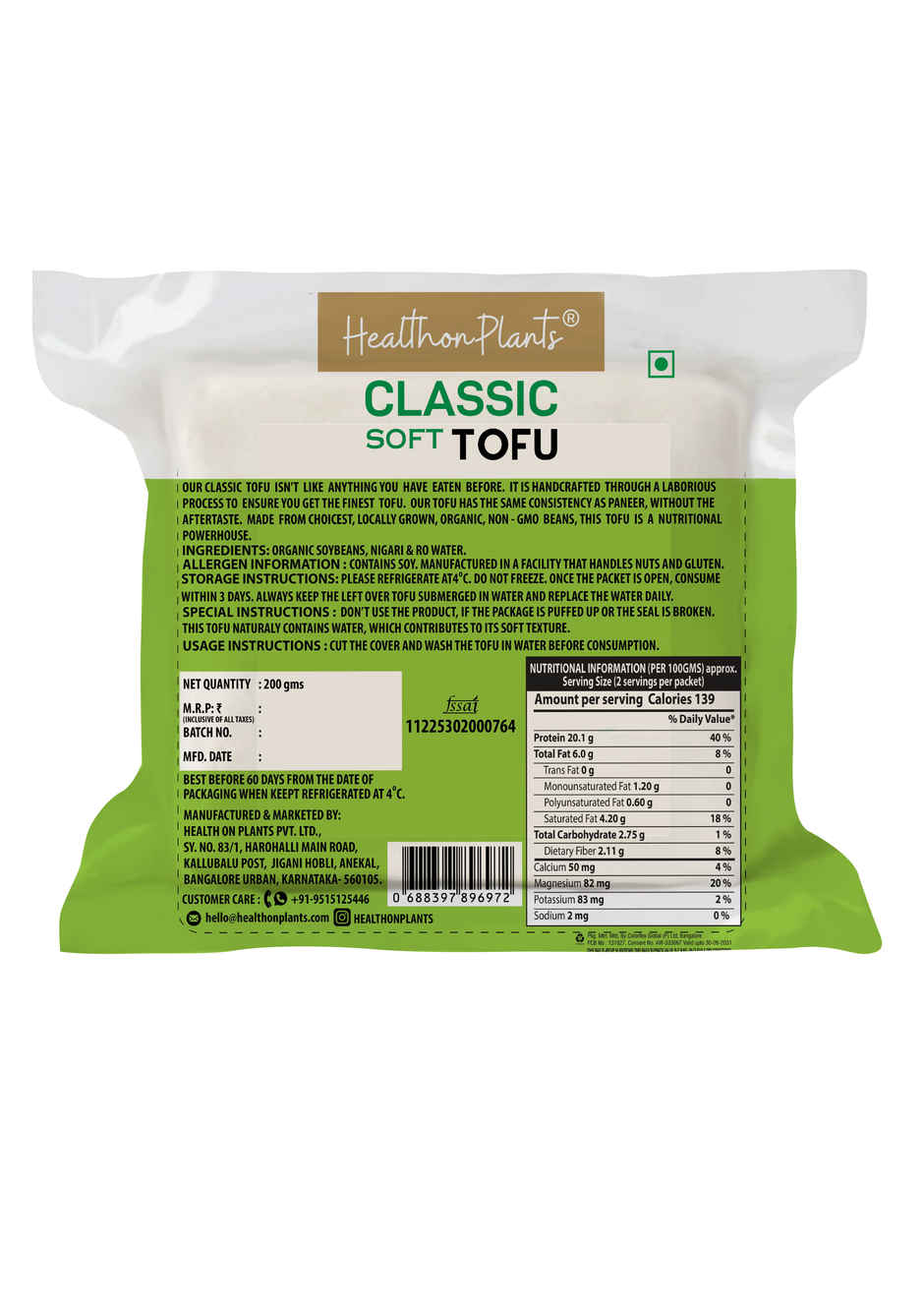 Health On Plants Classic Tofu