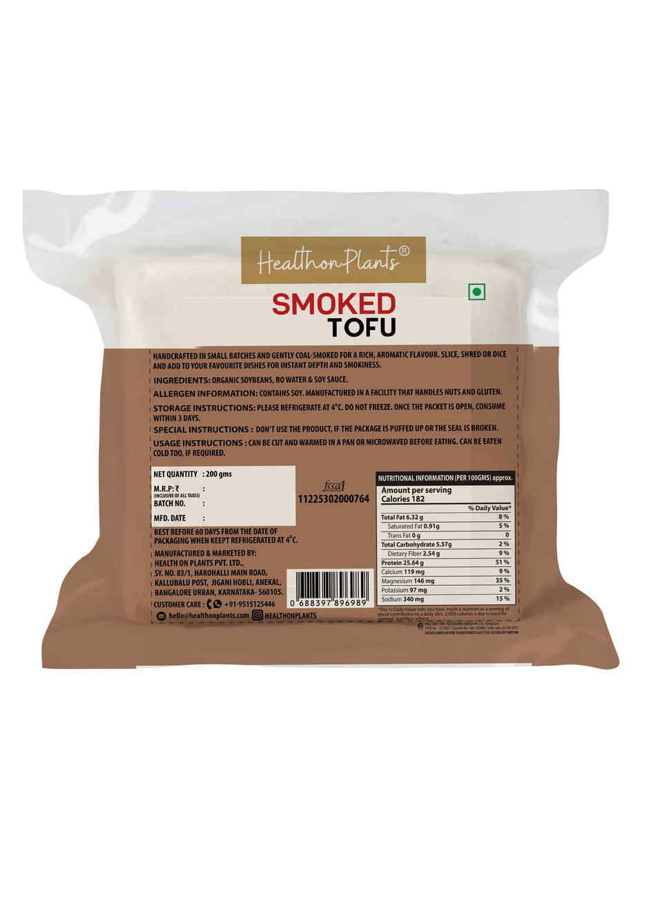 Health On Plants Smoked Tofu