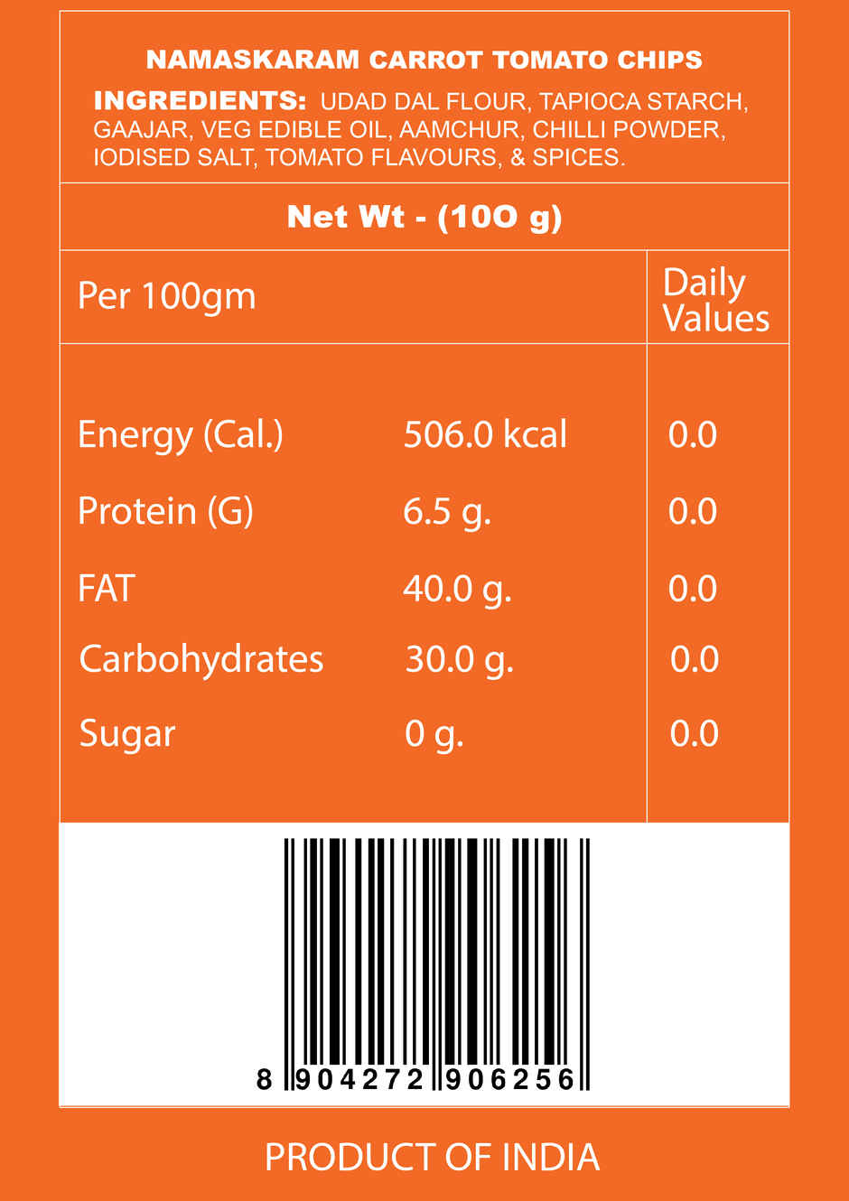 Namaskaram Carrot Tomato Chips