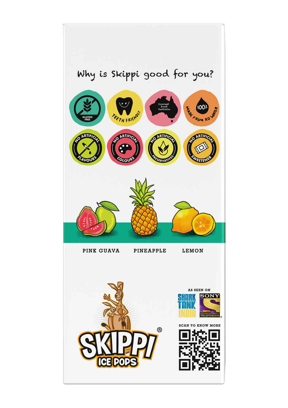 Skippi Icepops Natural Ice Popsicles | Pink Guava, Pineapple, Lemon