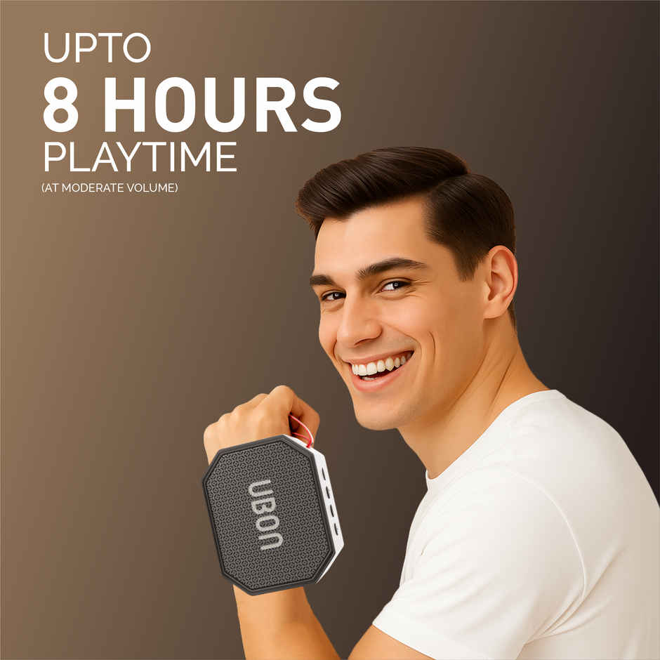 UBON Boom SP-44 10 Watt Wireless Portable Speaker | 8 Hours Long Playtime,Multi Connectivity (Black)
