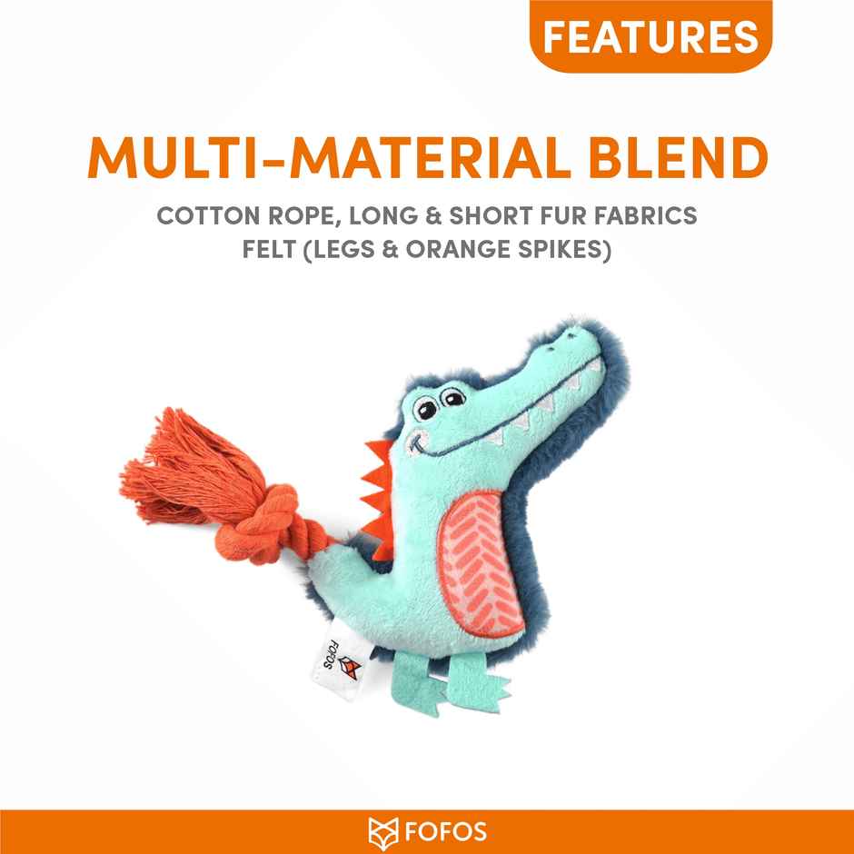 FOFOS Alligator Puppy Toy | Teething Dog Toy | Squeaky Pet Toys | Small Dog Toys For 0-10 Kgs