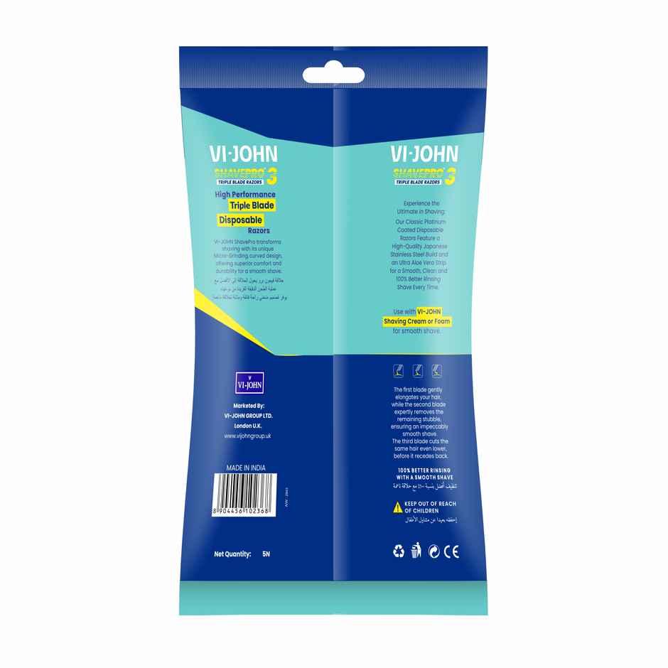 VI JOHN Shave Pro Three Blade Disposable Razor