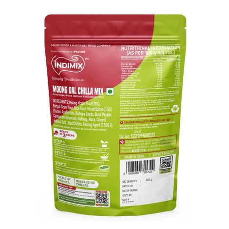 Indimix Moong Dal Chila From The House Of Pansari