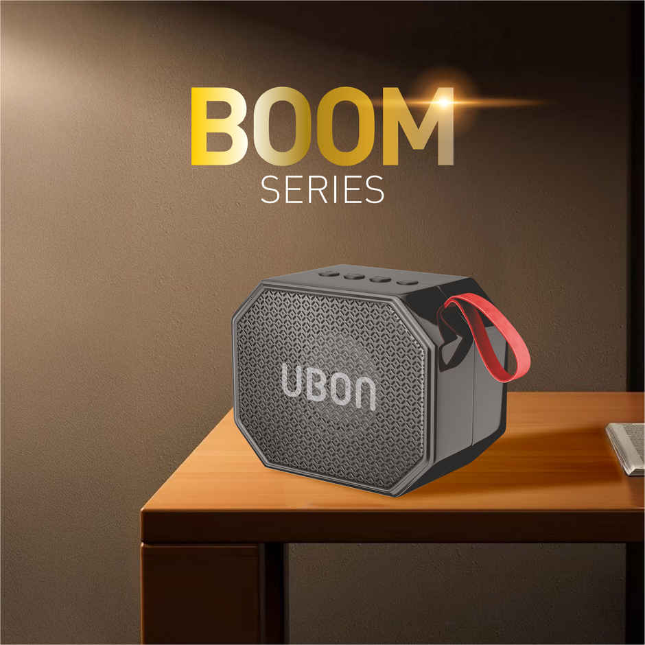UBON Boom SP-44 10 Watt Wireless Portable Speaker | 8 Hours Long Playtime,Multi Connectivity (Black)
