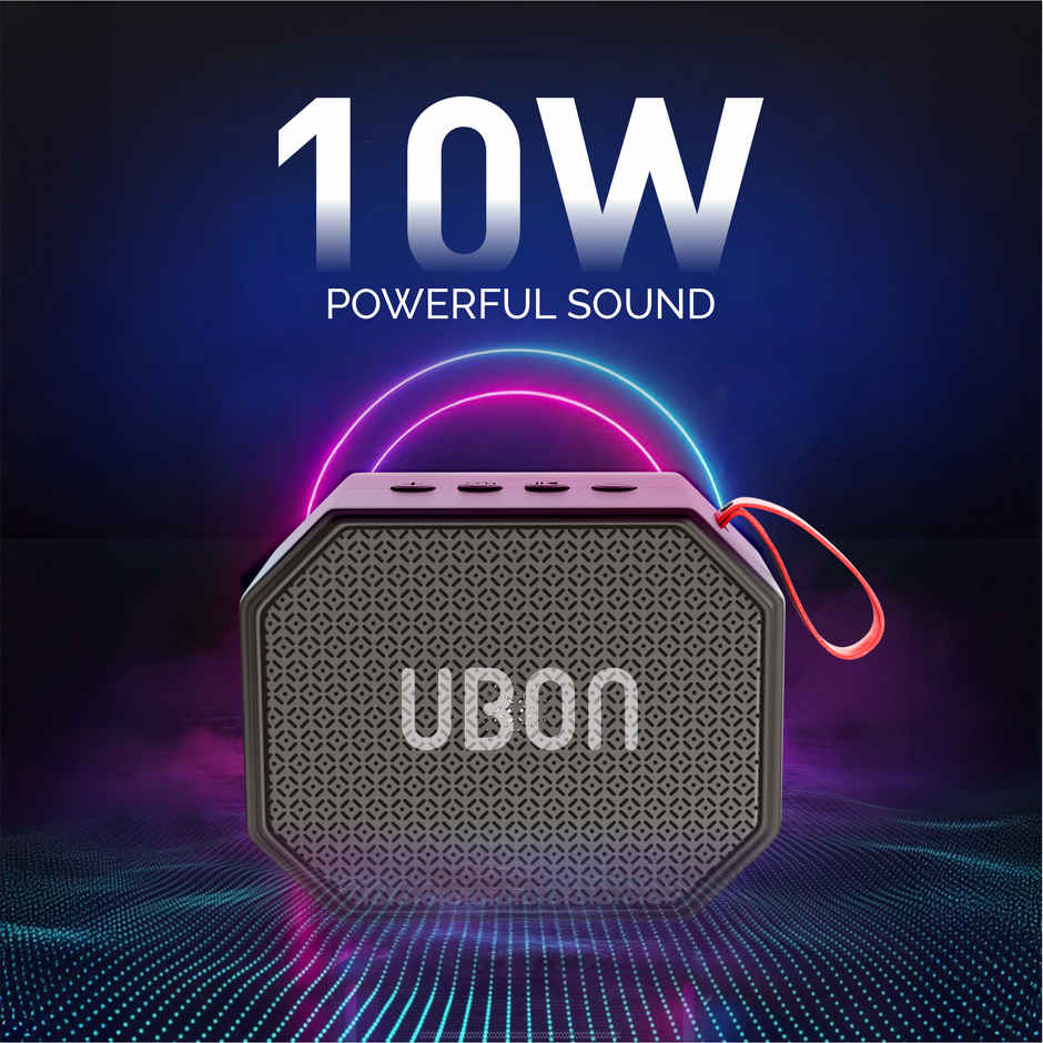 UBON 10W Bluetooth Speaker | 8hrs Playtime | Type-C Charge | RGB Light | BT v5.3