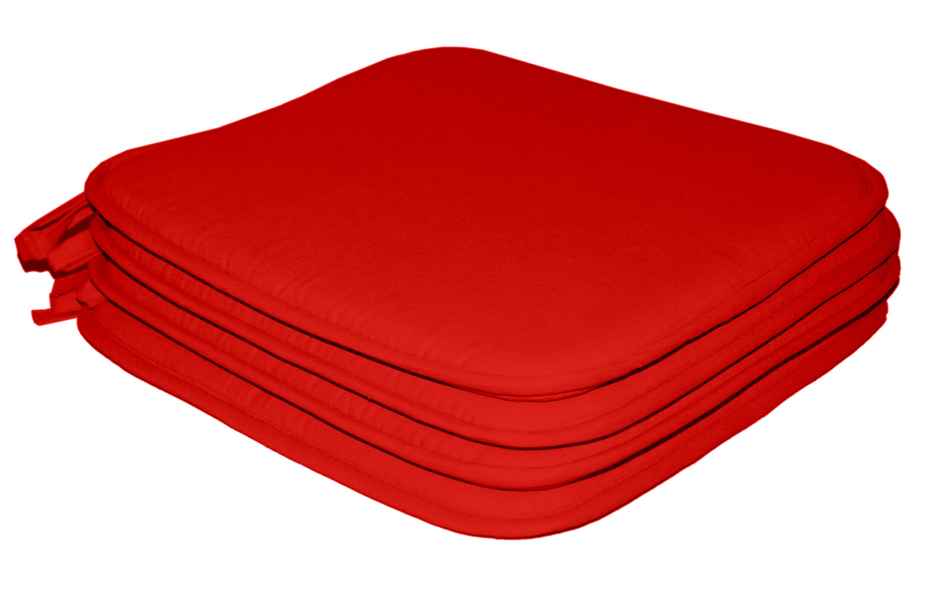 Lushomes Reversible Chair Pads - Red | 15 x 15 inch
