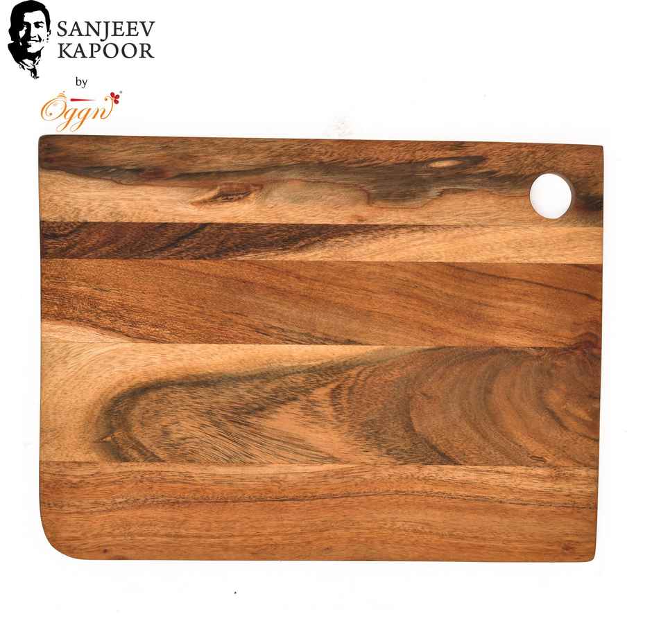 Sanjeev Kapoor by OGGN Wooden Cutting,Serving Board for Vegetables,Fruits & Cheese - 12x9 Inch