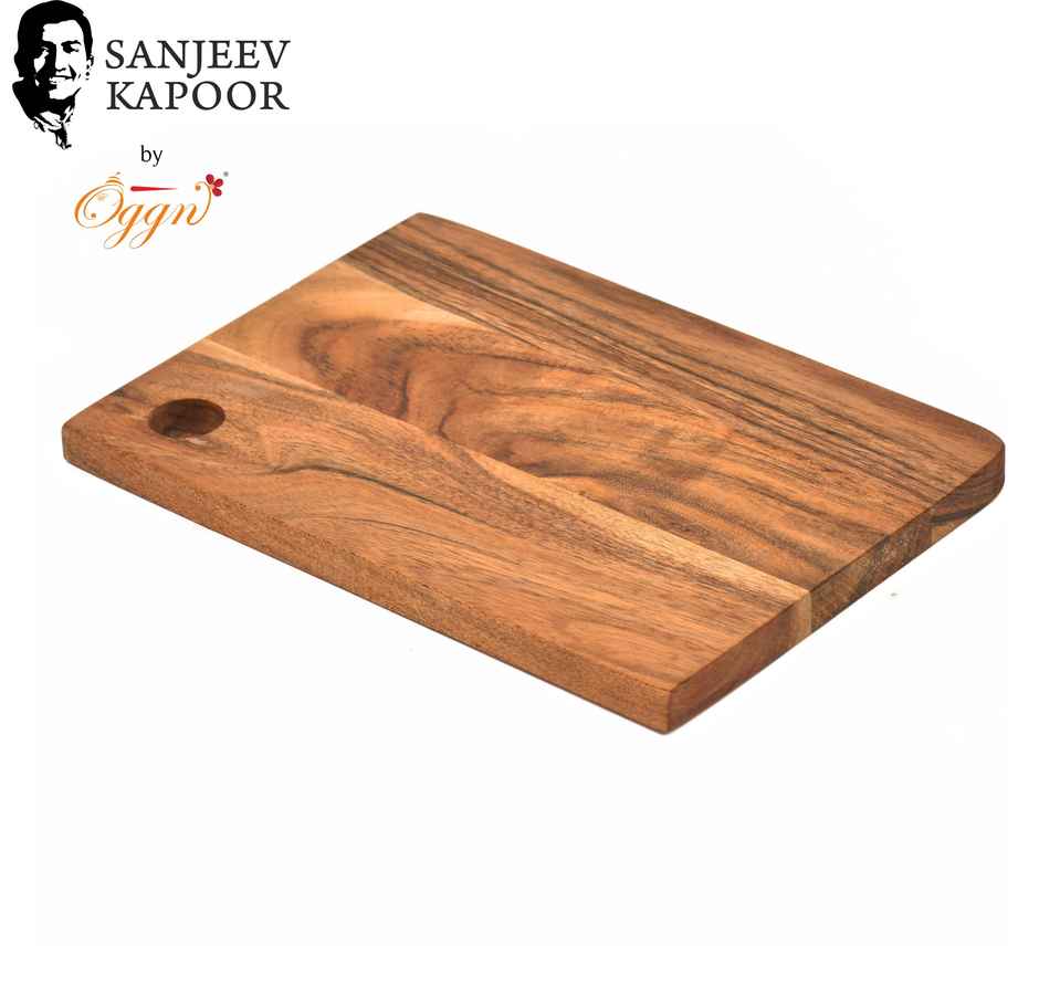 Sanjeev Kapoor by OGGN Wooden Cutting,Serving Board for Vegetables,Fruits & Cheese - 12x9 Inch