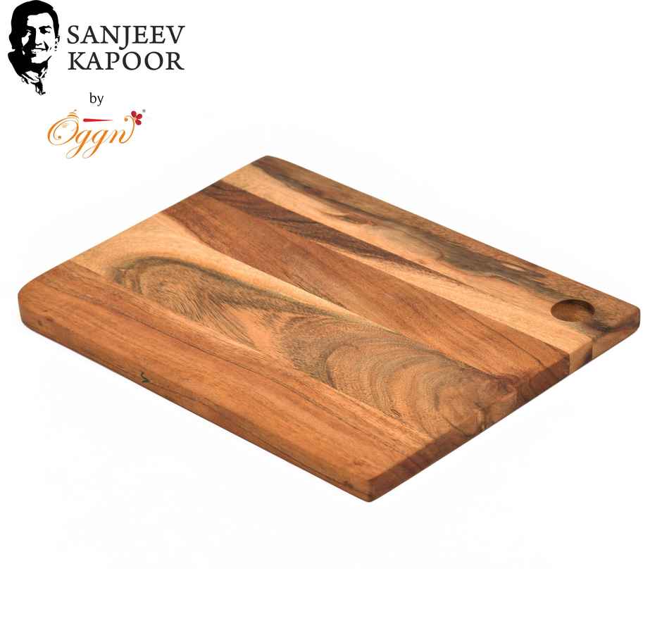 Sanjeev Kapoor by OGGN Wooden Cutting,Serving Board for Vegetables,Fruits & Cheese - 12x9 Inch