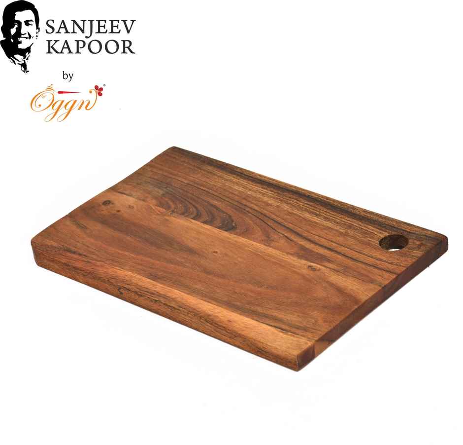 Sanjeev Kapoor by OGGN Wooden Cutting,Serving Board for Vegetables,Fruits & Cheese - 10x7 Inch