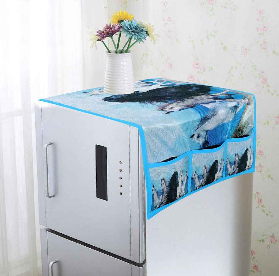 Homeharmony Horse Design Fridge Cover With Six Side Pockets