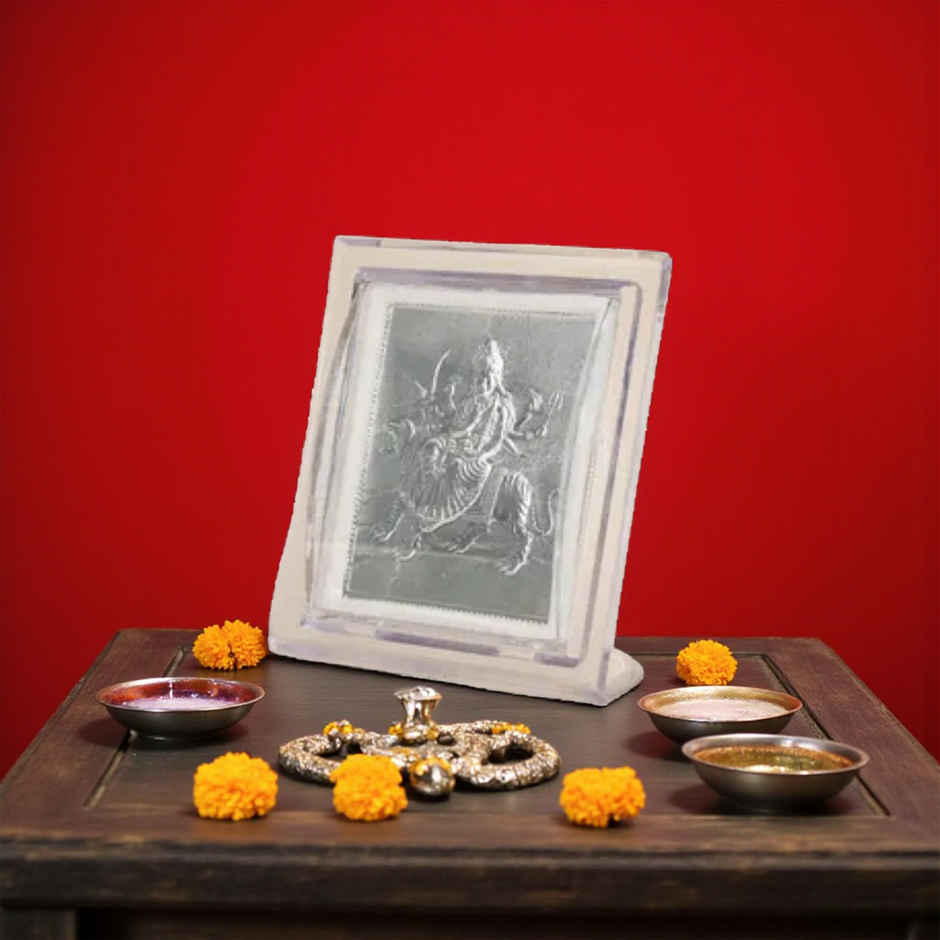 Durga Silver Frame | 999 Purity | P N GADGIL JEWELLERS