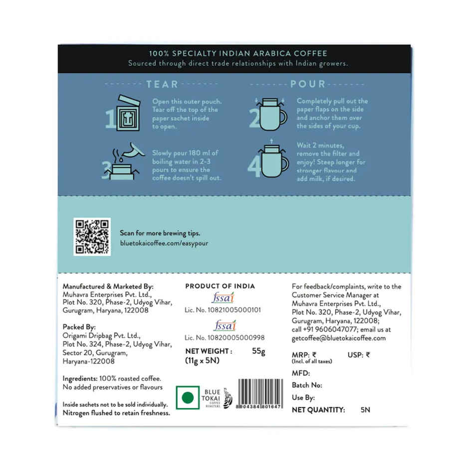 Blue Tokai Easy Pour Light Ground Coffee