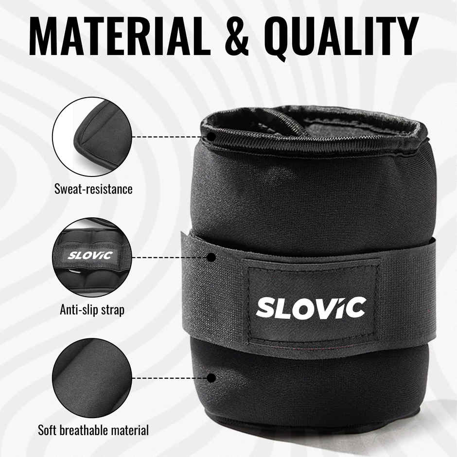 Slovic Adjustable Ankle Weights for Running, Jogging & Leg Exercise