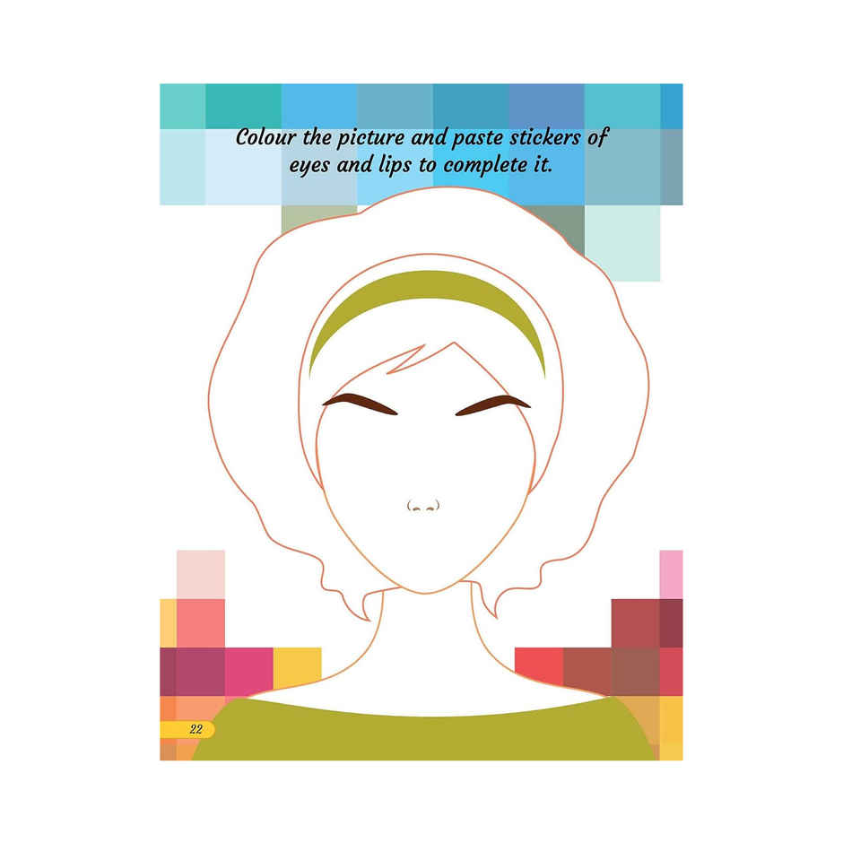 Make A Pretty Face With 160+ Stickers - Colouring And Sticker Activity Book For Kids Age 3-6 Year
