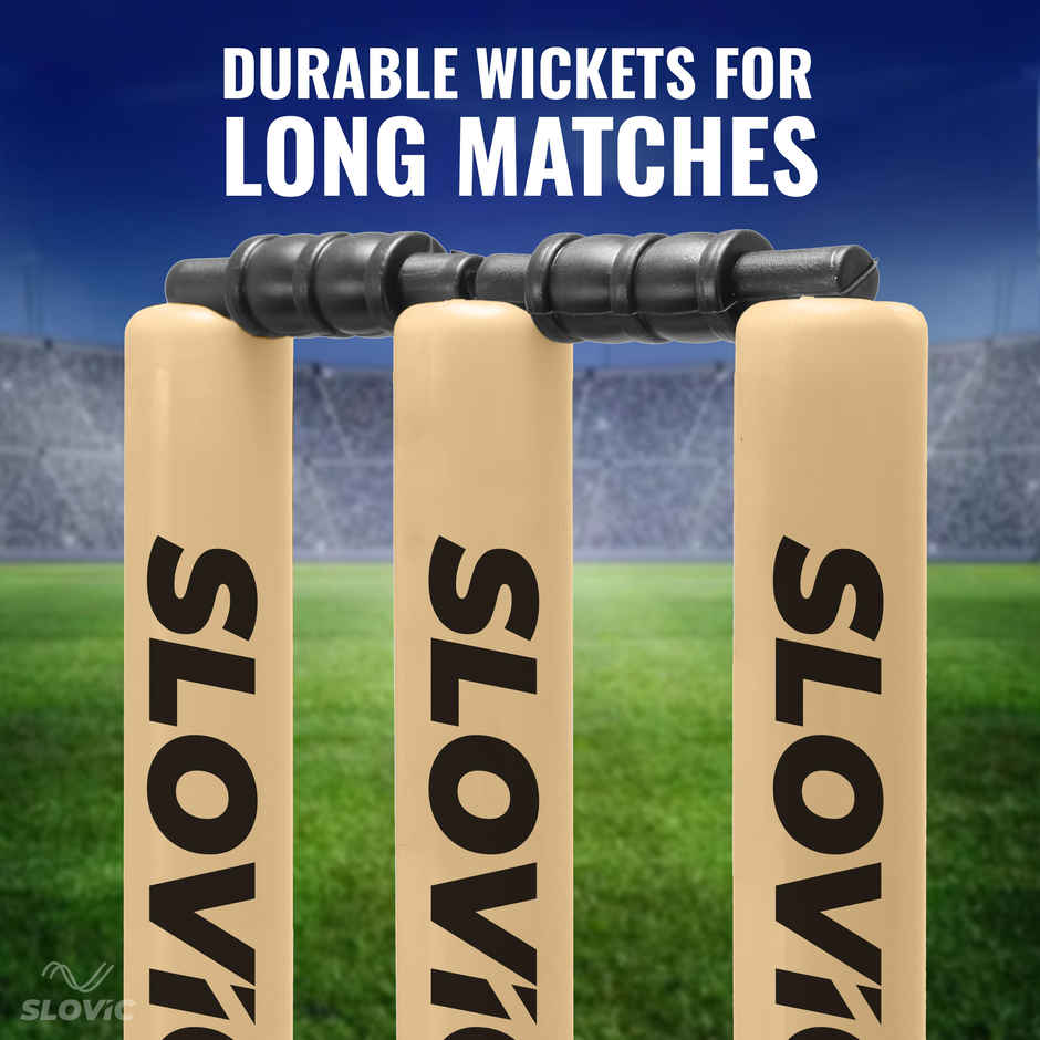 Slovic Kids Cricket Kit with (81cm) Bat & Full Wicket Set for Indoor & Outdoor Games