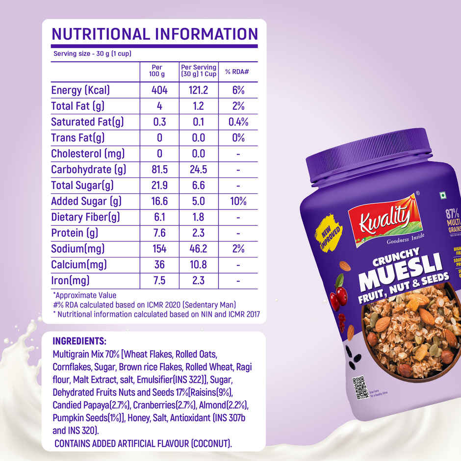 Kwality Muesli Fruit N Nut Multigrain