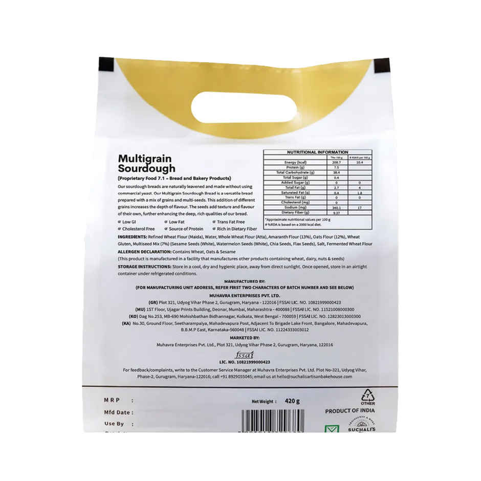 Suchali's Artisan Bakehouse Sourdough Multigrain Bread