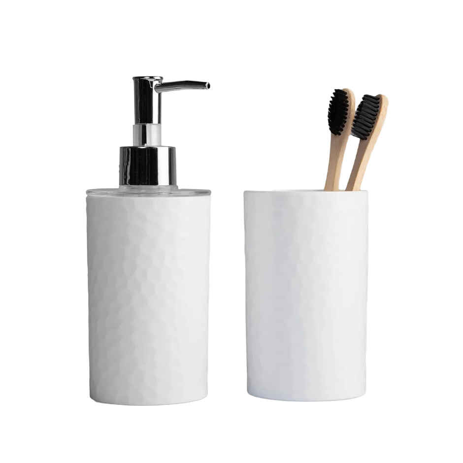 HomeStrap Set Of 2 Bathroom Set | Soap Dispenser And Tumbler