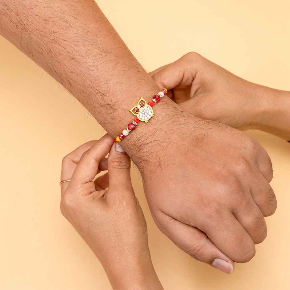 American Diamond Premium A.D. Rakhi (Avyaan Rakhi) Set of 1