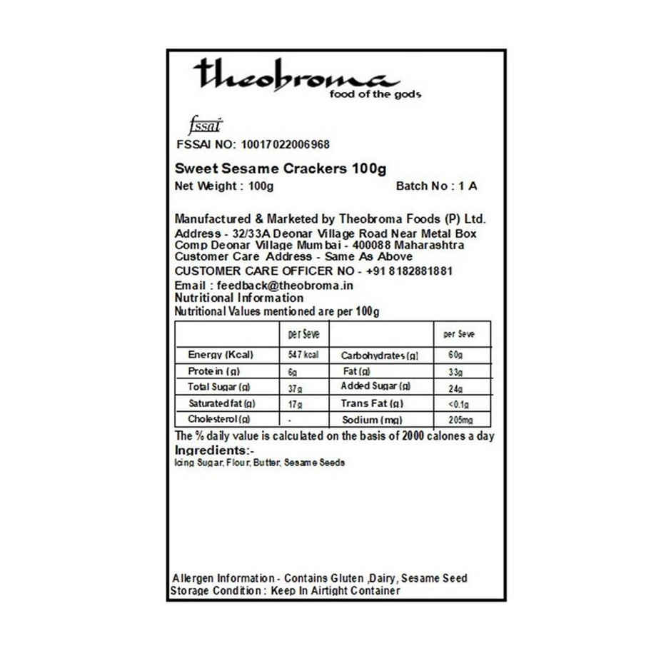 Theobroma Sweet Sesame Crackers