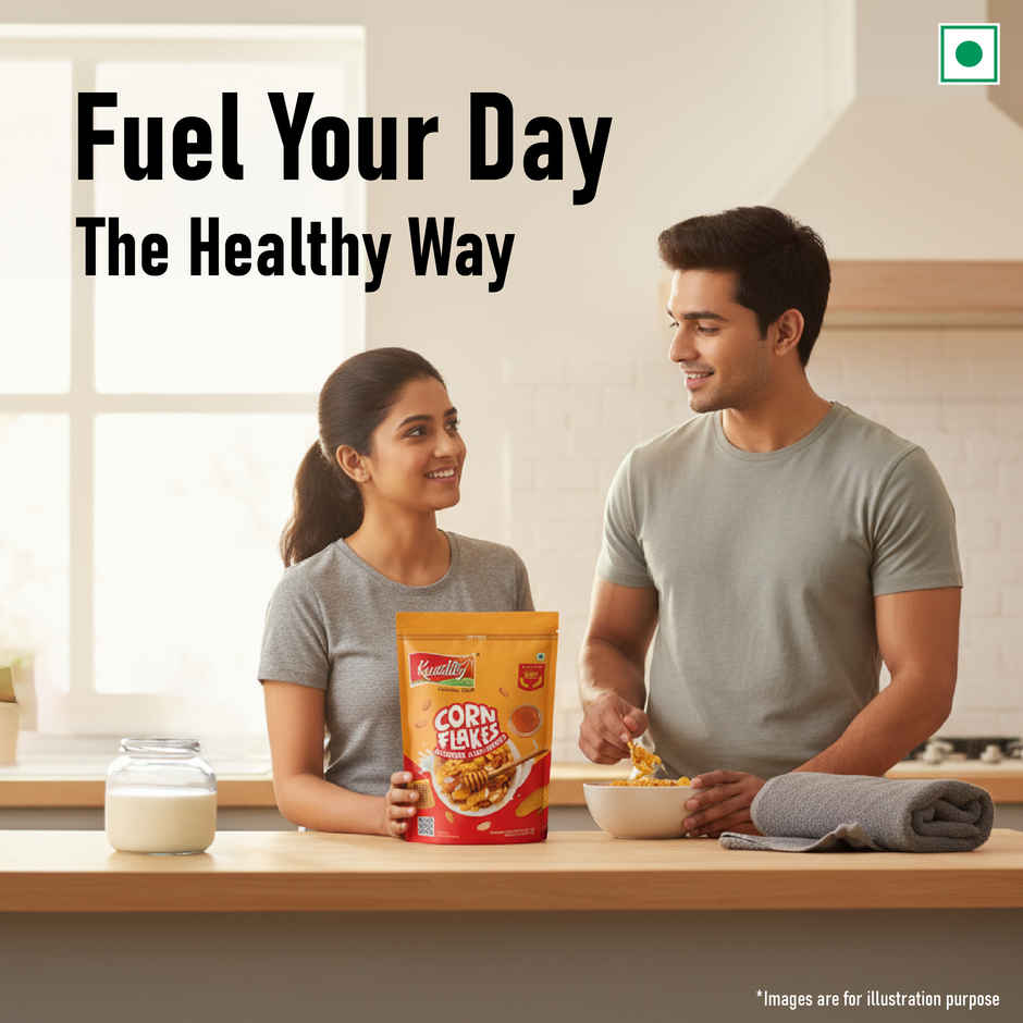 Kwality Corn Flakes With Almond & Honey - Made With Golden Corns