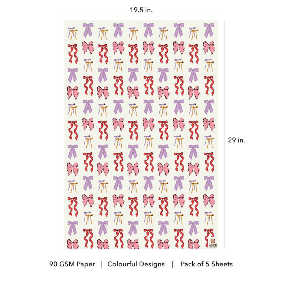 Tiger Notes Gift Wrap Bow White