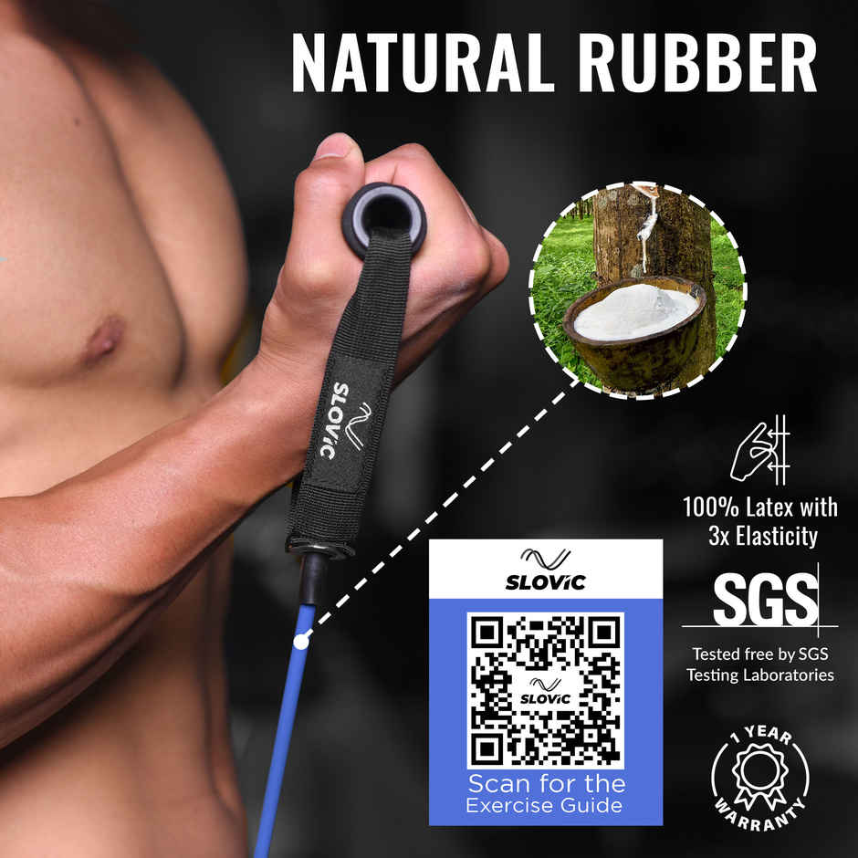 Slovic Resistance Tube Latex | 20LB / 10 kg Heavy Duty Workout Band for Training