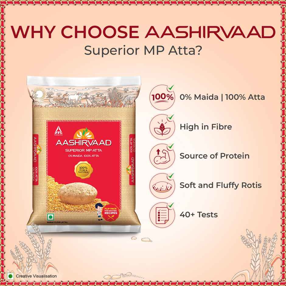 Aashirvaad Atta - Superior MP Whole Wheat, No Maida | Pouch