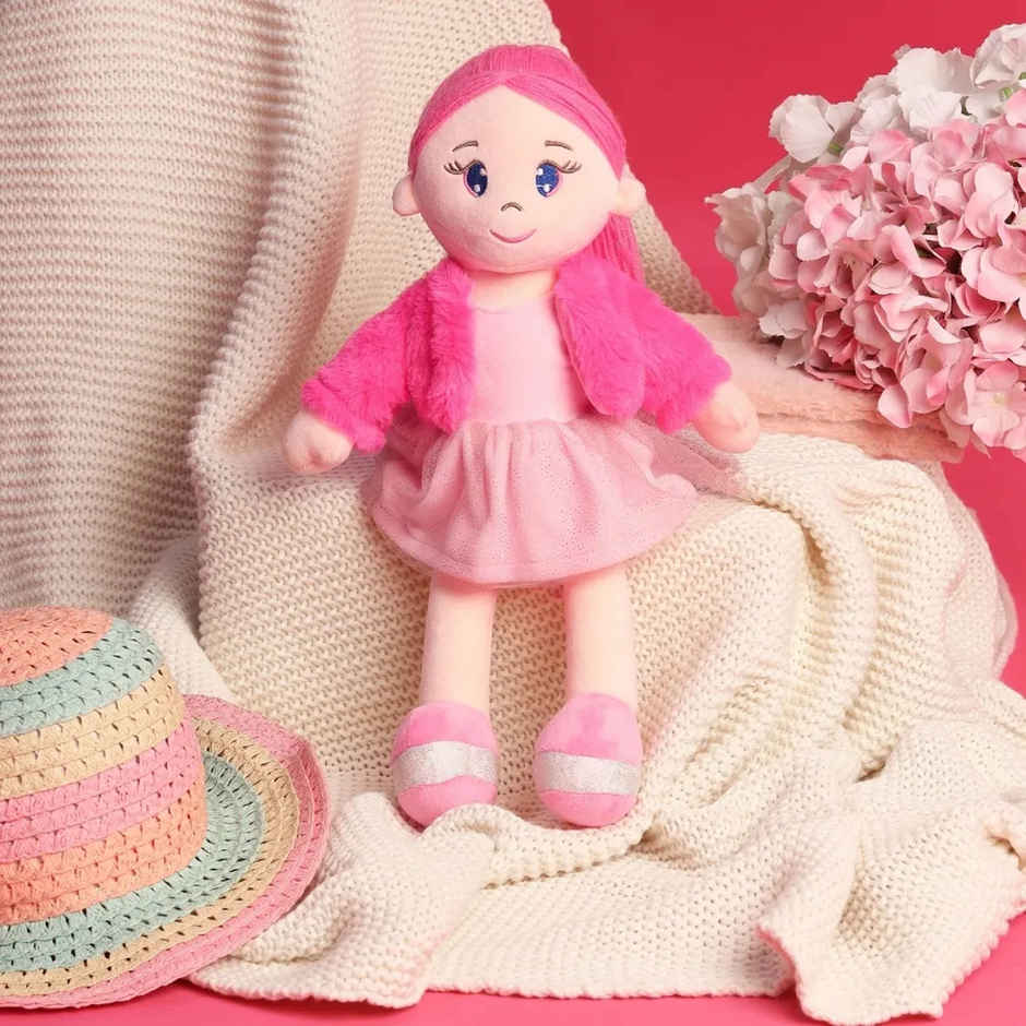 Mirada Pink Jacket Elena Doll Soft Toy - 42Cm