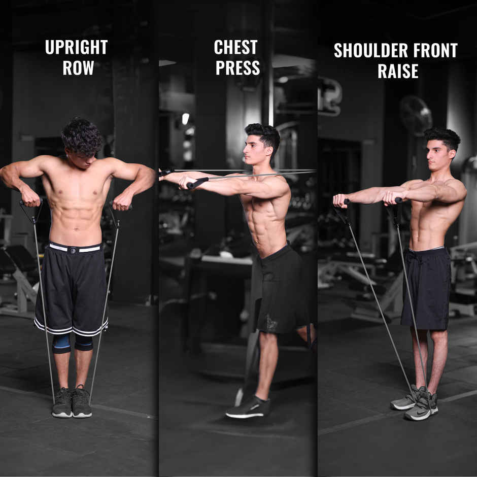 Slovic 25Kg Tube Resistance Band for Full Body Workout & Exercise - Natural and Unbreakable Rubber