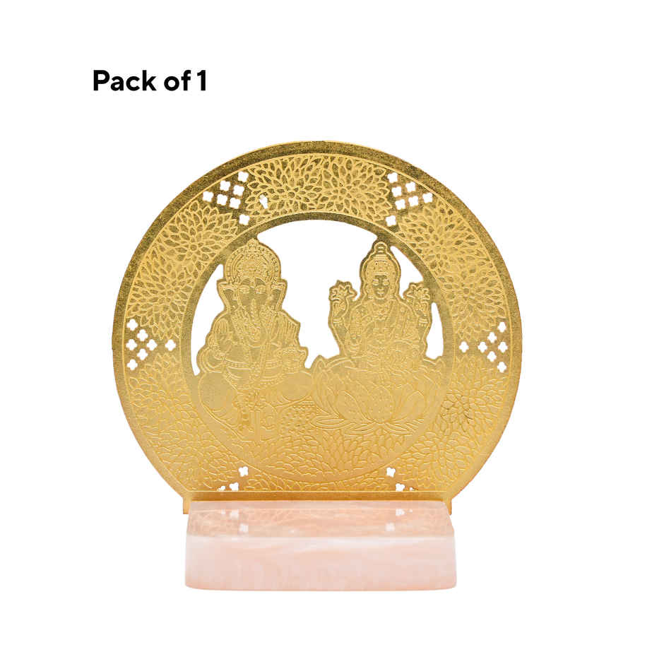 Resin Base Laxmi Ganesh Ji T-Light Candle Holder | Metal | Urbanborn