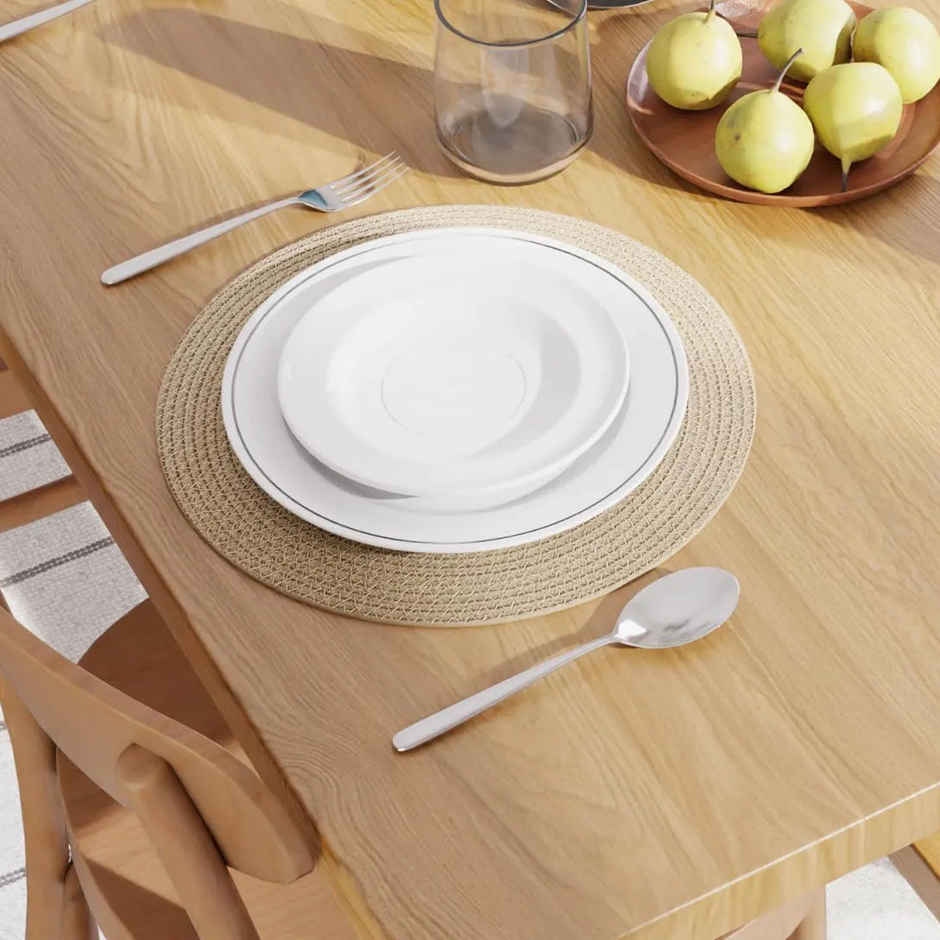 Encasa Xo Cotton Placemat Beige 35 Cm, Pack Of 2