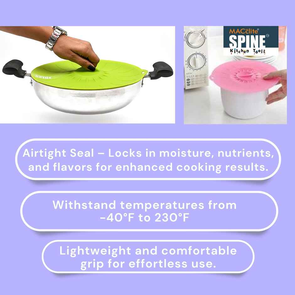 Silicone Vaccum Cookware Lid 2pc Set | Medium 20 cm& XL 30 cm Microwave-freezer-dishwasher Safe